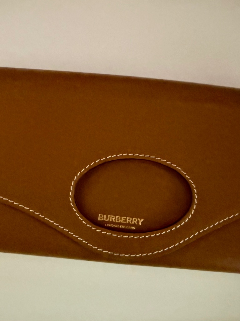 Authentic Burberry Brown Leather Clutch Wallet Organizer Made In Italy Euc